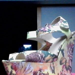 multi colored wedge shoes